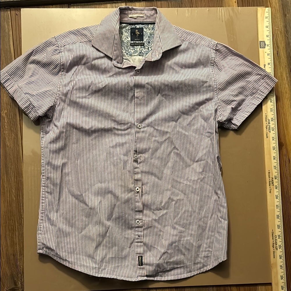 Denim & flower Men's Striped Short Sleeve Shirt Sz S